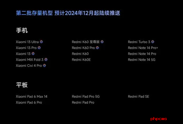 小米澎湃OS2.0版本